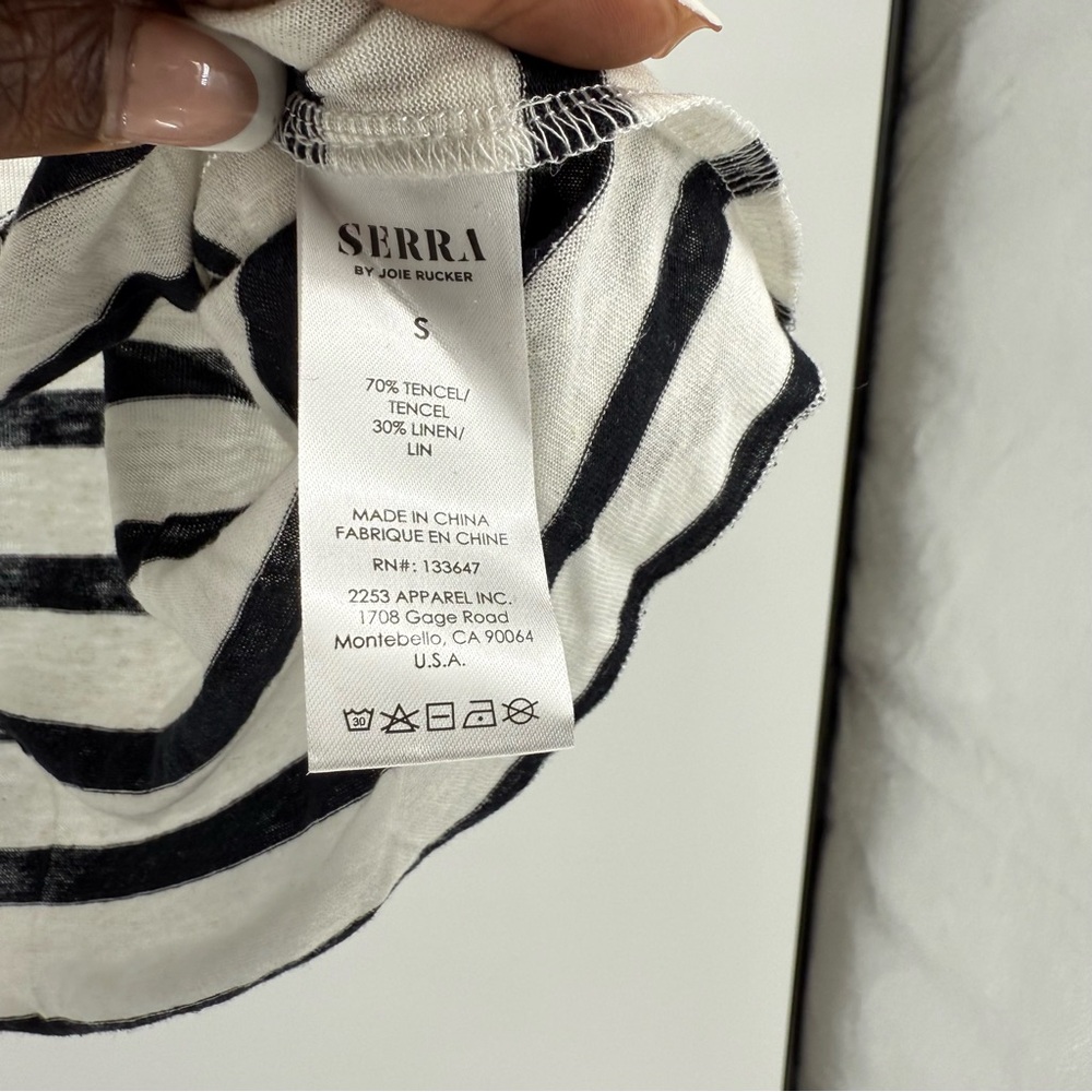 Serra Black and White Striped Tank Top - Picture 3 of 7